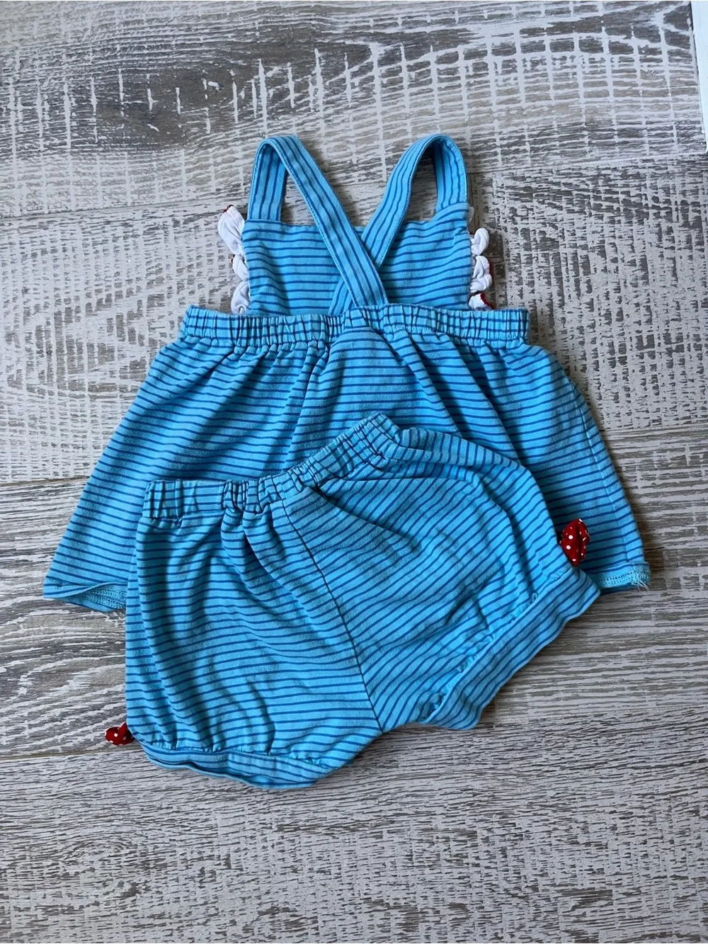 Classic Whimsy Girls 4T Striped Crab Applique Baby Top & Bloomers Set